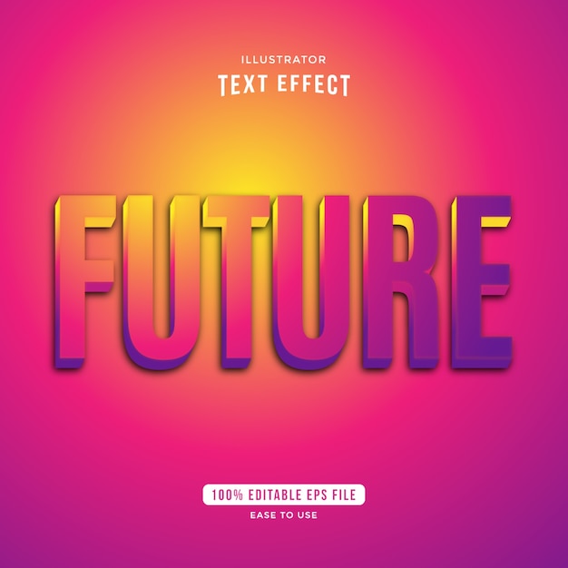 Vector beautiful future gradient text effect, editable text