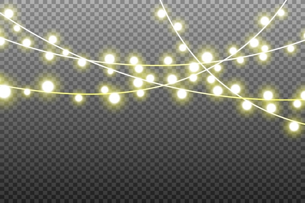 Vector beautiful garland lights isolated. glowing lights