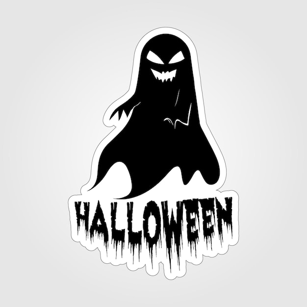 Красивые наклейки с призраками, жуткие и милые наклейки на хэллоуин |  Премиум векторы
