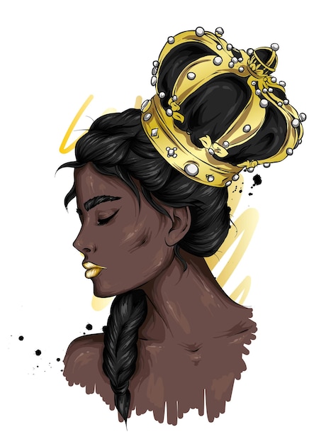 Vector beautiful girl in a crown