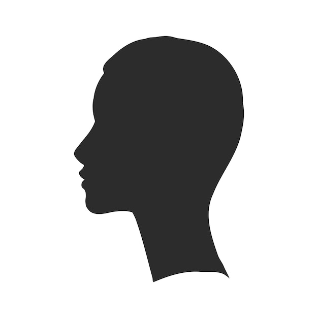 Vector beautiful girl face silhouette, vector illustration. girl profile vector sketch illustration