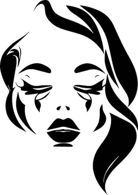 Beautiful girl face tattoo vector 4