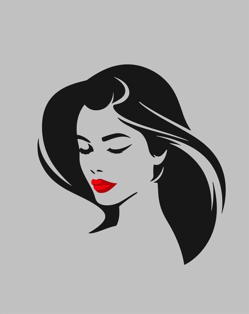 Vector beautiful girl mascot icon logo