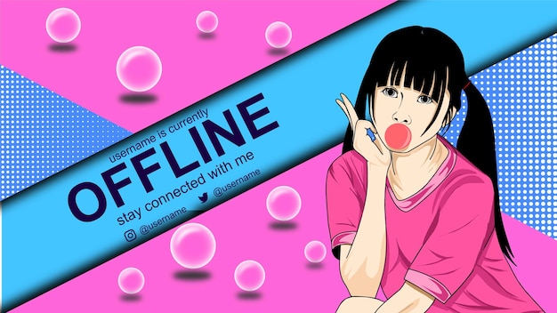 beautiful girl offline banner for twitch