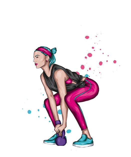 Vector beautiful girl in sportswear fashion and style