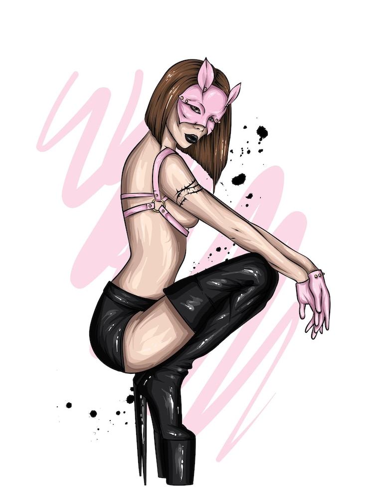 Vector beautiful girl in stylish underwear