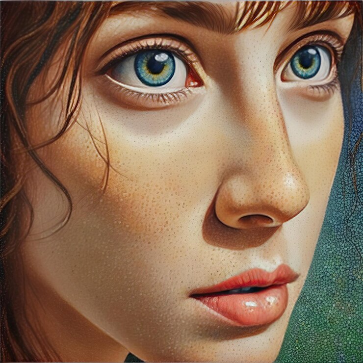 Vector beautiful girl with a blue eyes and a glass of water beautiful girl with a blue eyes and a glas