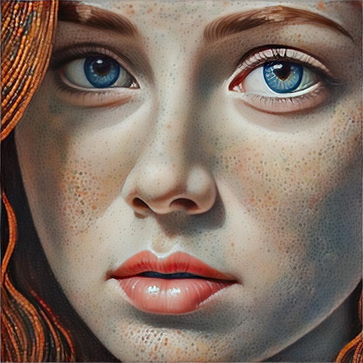 Vector beautiful girl with blue eyes and red lips beautiful girl with blue eyes and red lips