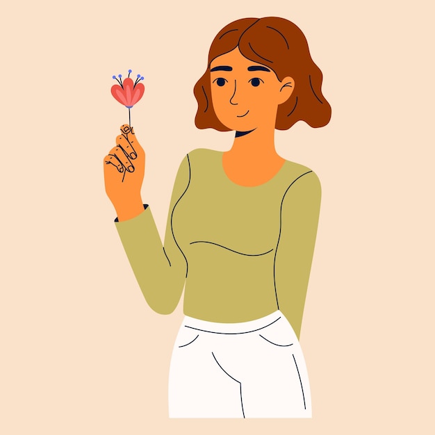 beautiful girls with flowers girl power feminism sisterhood concept