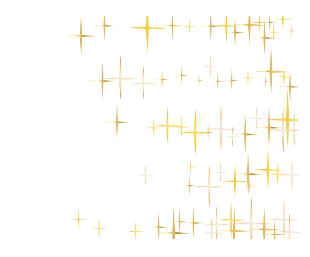 벡터 흰색 배경 스파클 패턴 그래픽 디자인에 아름다운 금 떨어지는 마법의 별