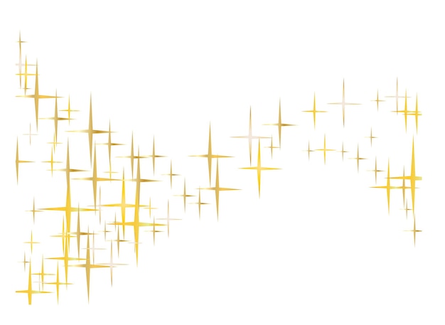 흰색 배경 스파클 패턴 그래픽 디자인에 아름다운 금 떨어지는 마법의 별