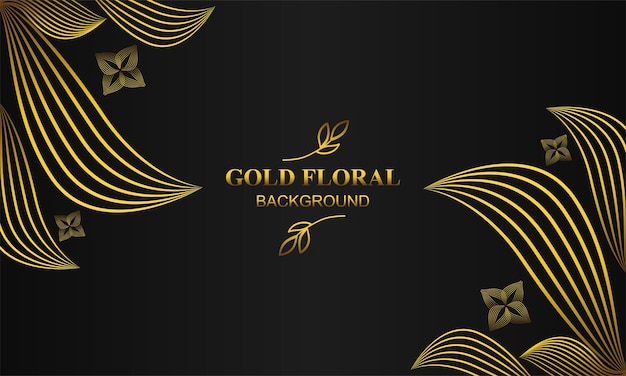 beautiful gold floral background with floral flower and leaf ornament