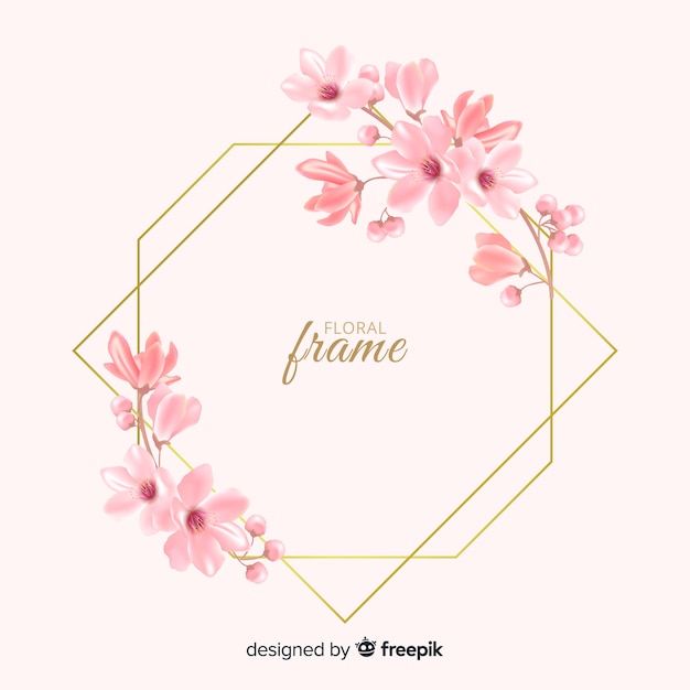 Beautiful golden floral frame design