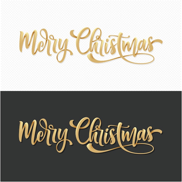 beautiful golden merry christmas lettering template