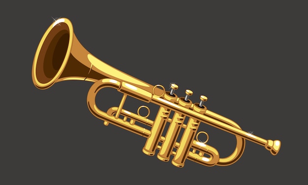 Vettore bella illustrazione vettoriale tromba d'oro
