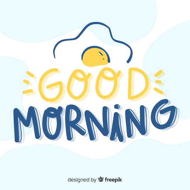 Vettore bellissimo buongiorno lettering sfondo