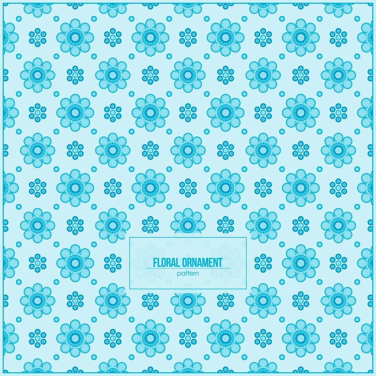 वेक्टर beautiful gradient blue flowers pattern with symmetrical circle shape