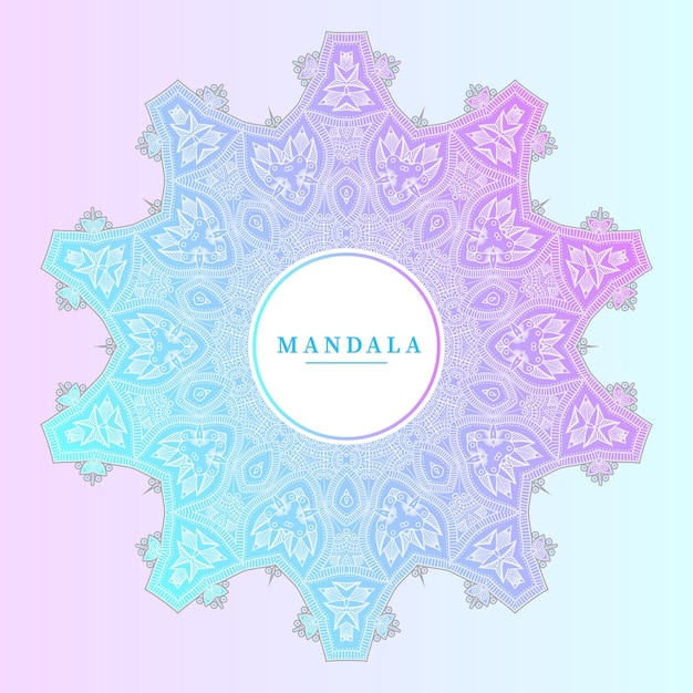 beautiful gradient line art mandala vector for design