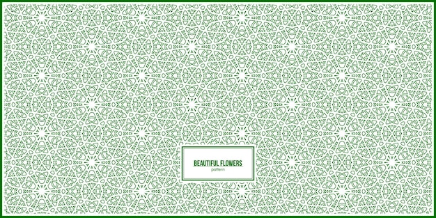 beautiful green arabic flowers pattern