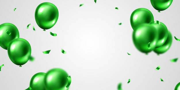 Vettore bellissimo sfondo di palloncino verde per la decorazione festiva illustrazione vettoriale