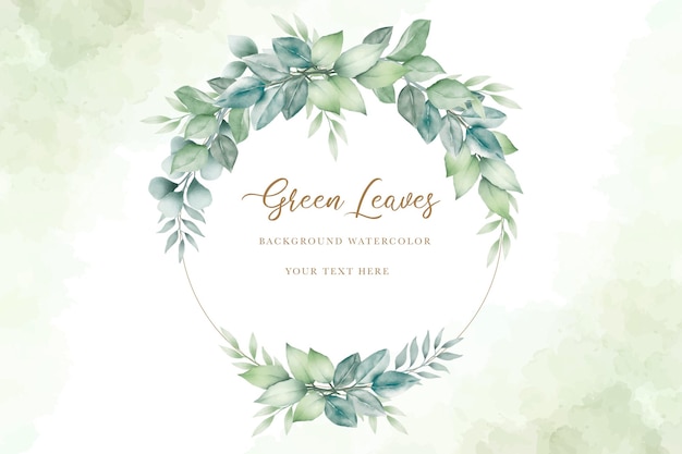 Vector beautiful green leaves background watercolor