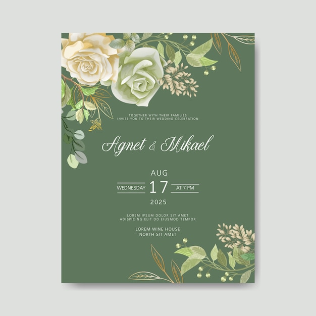 beautiful greenery wedding invitation templates