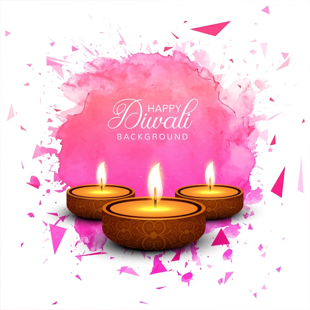 Beautiful greeting card for festival happy diwali background vector