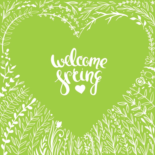Vector beautiful greeting card for spring holidays vector template romantic greeting card welcome spring