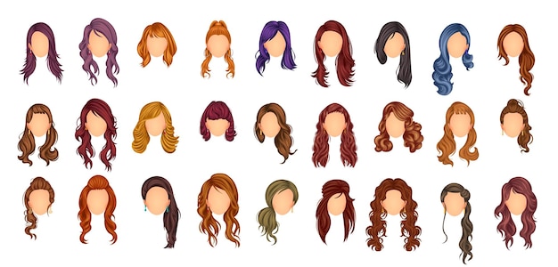 Beautiful hair styles set