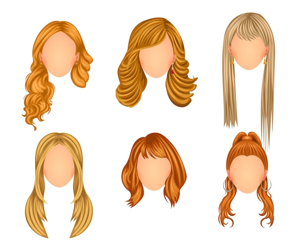 beautiful hair styles set