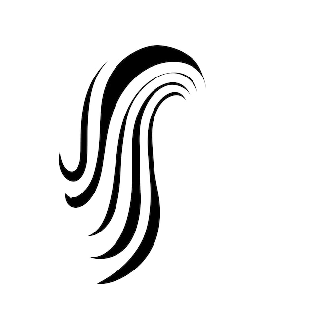 美しい ⁇ の波抽象 ロゴデザイン ビジネスサロンのロゴ 美容室の美容師のケア