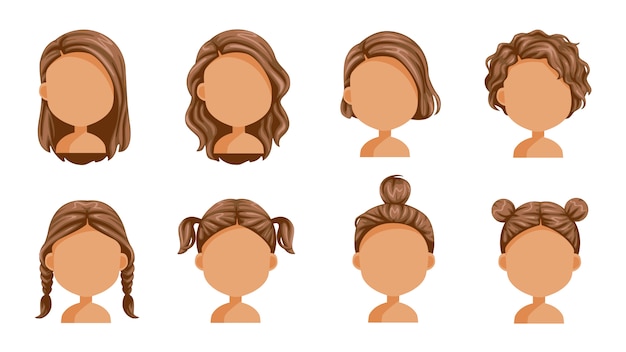 Girls Hair Style Vector Illustration, Curly, Young, Haircut PNG Transparent  Background And Clipart Image For Free Download - Lovepik | 450134890