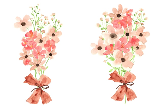 Bella mano bouquet di fiori rosa con carta da imballaggio