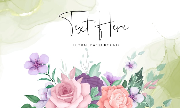 Beautiful hand drawing floral background