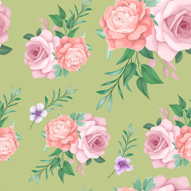 Beautiful hand drawing floral seamless pattern