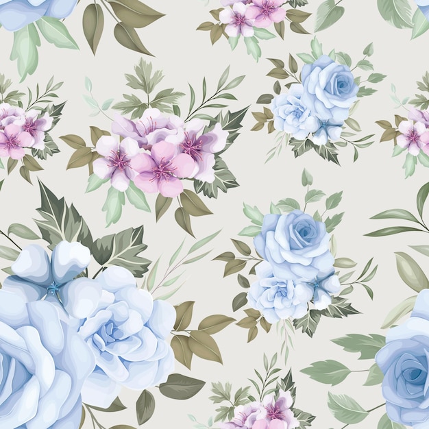 beautiful hand drawing floral seamless pattern