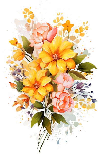 Beautiful hand drawing flower floral