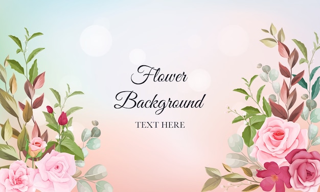 Beautiful hand drawing flowers background