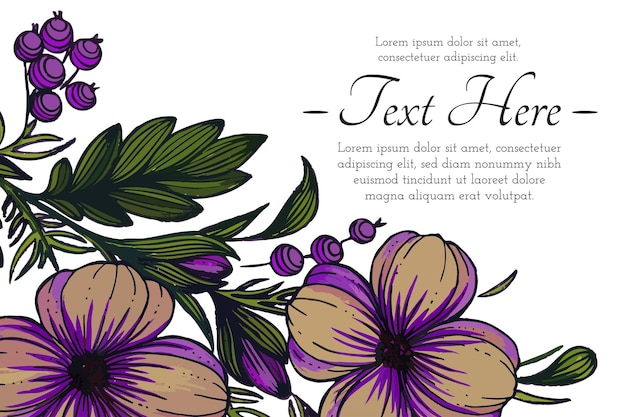 Beautiful hand drawing watercolor floral composition template