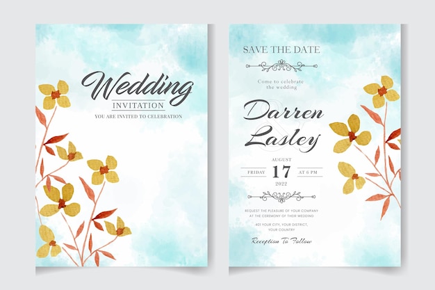 美しい手描きの結婚式の招待状花柄のデザインは装飾的な花輪アンプフレームパターンを招待します