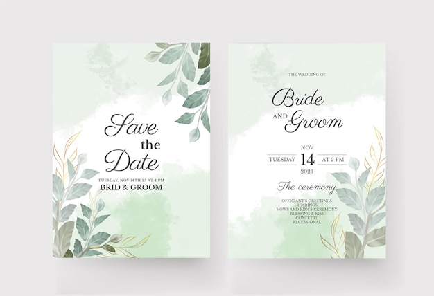 Vector beautiful hand drawing wedding invitation floral design