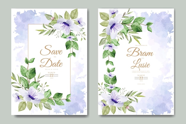 Beautiful hand drawing wedding invitation floral design