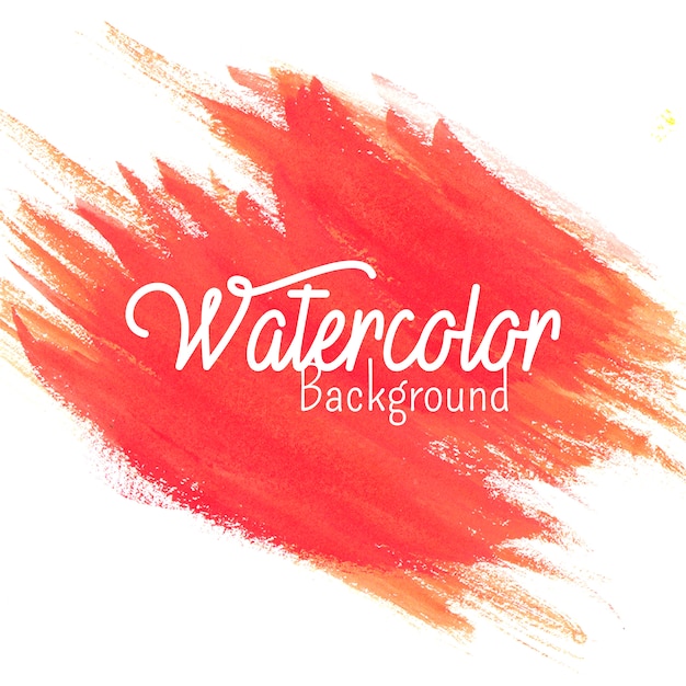 Beautiful hand drawn coral red watercolor background with dry brush strokes