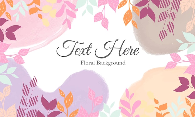 Beautiful hand drawn floral background template