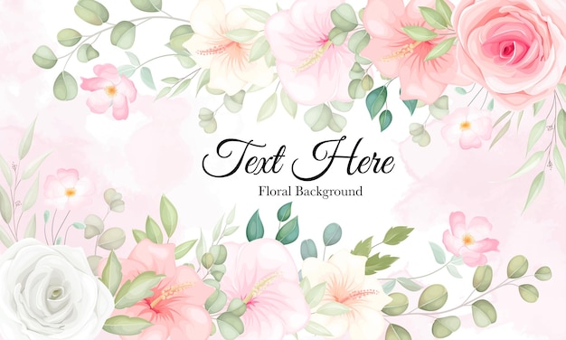 Beautiful hand drawn floral background template