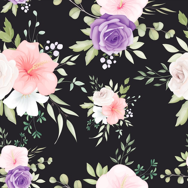 Beautiful hand drawn floral seamless pattern