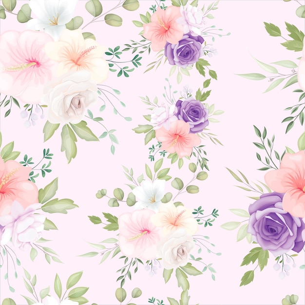 Beautiful hand drawn floral seamless pattern