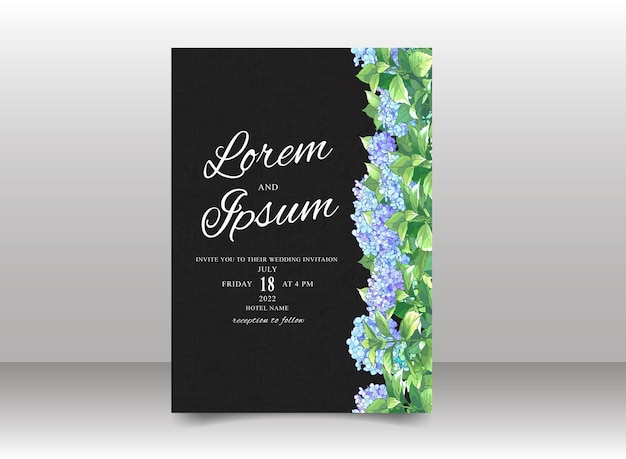 美しい手描きの花の結婚式の招待カード