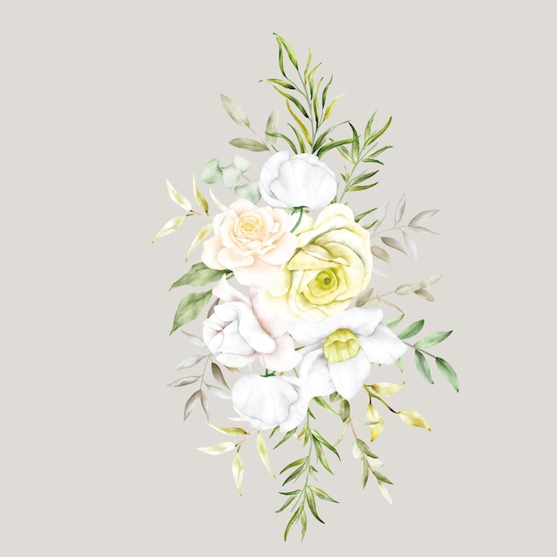 Bellissimo bouquet di fiori disegnato a mano