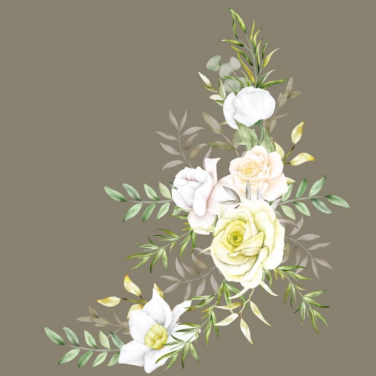 美しい手描きの花束
